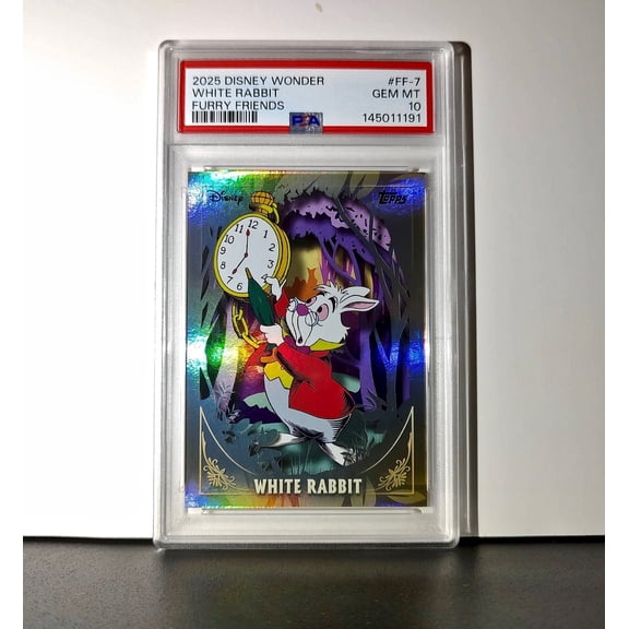 White Rabbit 2025 Topps Disney #FF-7 Furry Friends Card PSA 10