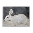 thumbnail image 1 of White Rabbit Bunny Classic Animals & Insects Painting Gray Framed Art Print Wall Art, 1 of 7