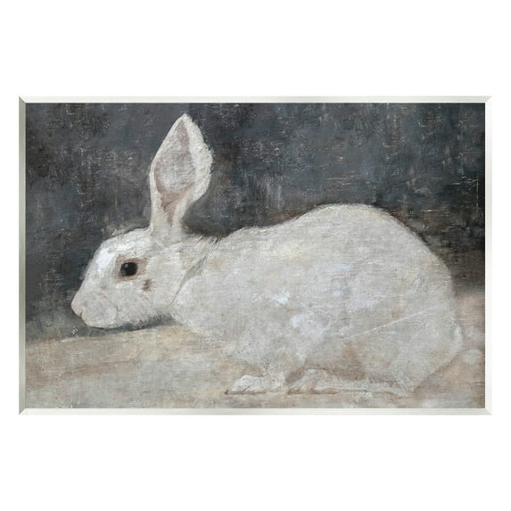 White Rabbit Bunny Classic Animals & Insects Painting Unframed Art Print Wall Art