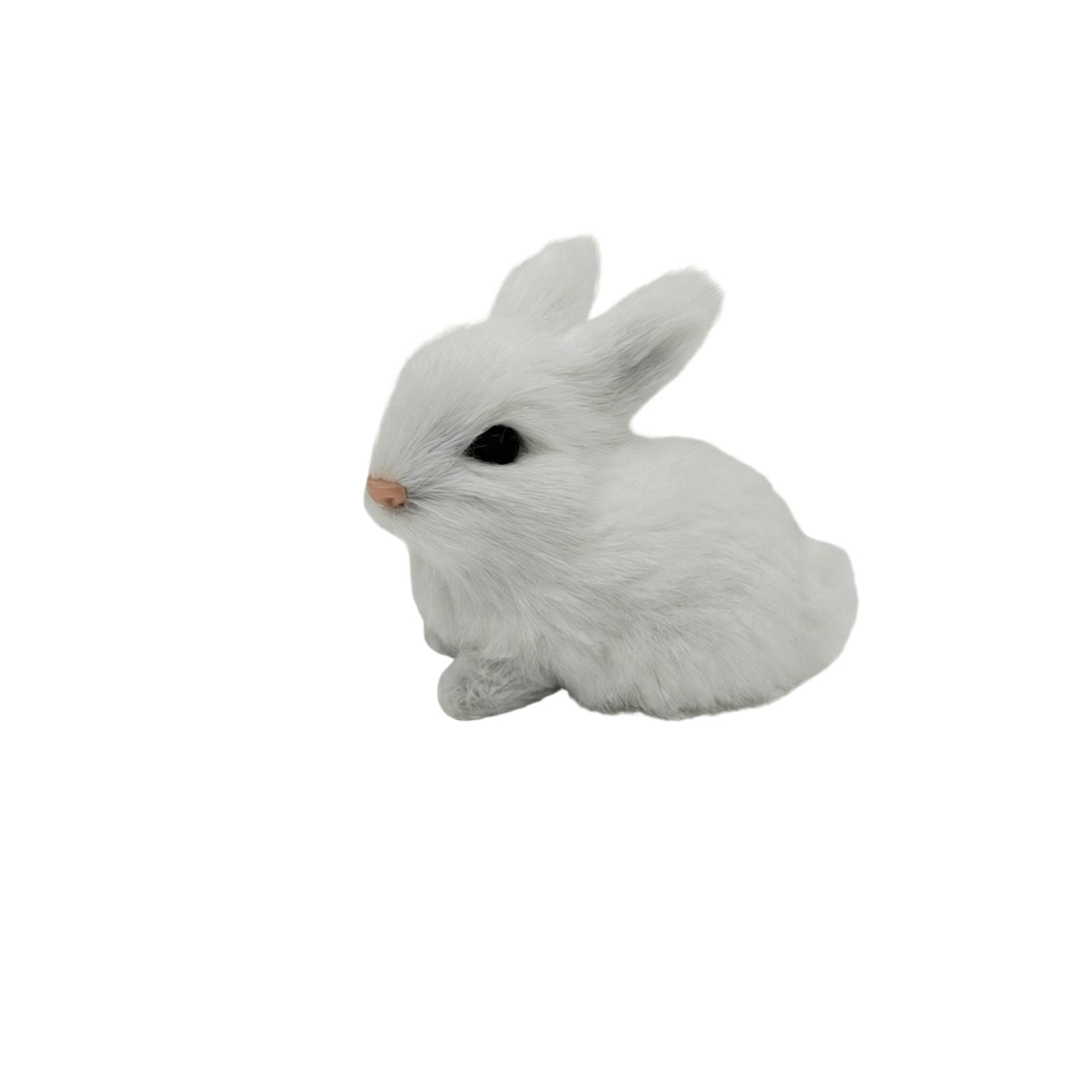 White Rabbit Stuffed Animals Plushies Plush Toys – Soft & Cuddly Bunny Plush Toy for Kids, Teens and Collectors, 18cm Sitting Design with Ultra-Soft Fabric Black