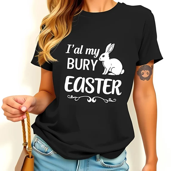 White Rabbit Tee Whimsical Creature Graphic Artistic Fun Style Unisex T-Shirt up to size 5XL