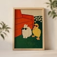 White Rabbit and Yellow Duck in Sunglasses Quirky Animal, Unframed ...