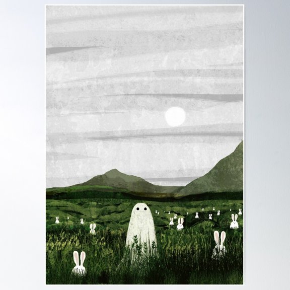 White Rabbits Poster Wall Art, Modern Wall Decor For Living Room Bedroom, 12x18 UNFRAMED