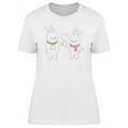 thumbnail image 1 of White Rabbits Sharing Coffee T-Shirt Women -Image by Shutterstock, Female Medium, 1 of 2