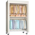 thumbnail image 1 of White Rack With Beige Cover Metal Garment Clothing Rack, 1 of 7