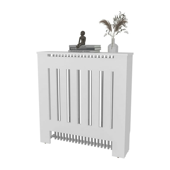 , White Radiator Cover with Storage, White ,Particle Board , White Radiator Cover with Storage