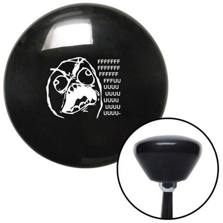 White Rage Face Black Retro Shift Knob with M16 x 1.5 Insert Shifter Auto Manual