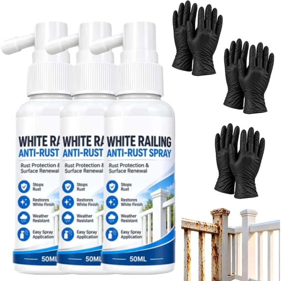 Protection For Guard Railing White Railing Anti-Rust Spray, Rust Shield Spray for Outdoor Railings ...