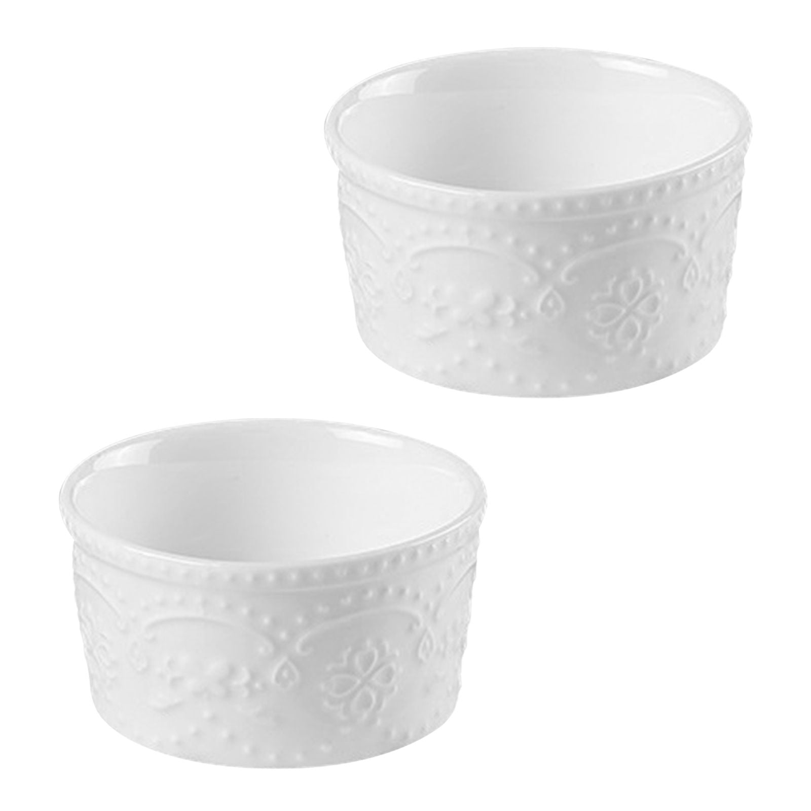 White Ramekins 4 Oz Oven Safe, Creme Brulee Ramekins, Souffle Cups