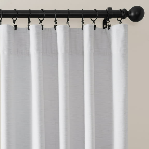 White Ravello Burnout Velvet Room Darkening Curtain (1 Panel), White, 50W X 84L