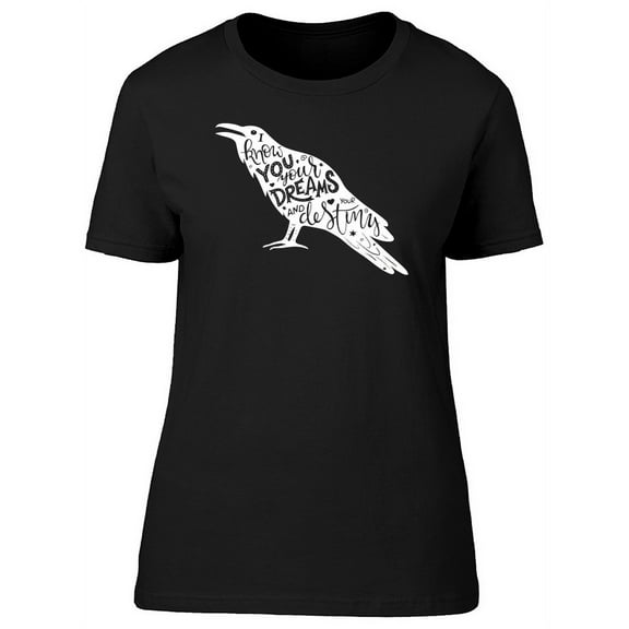 White Raven With A Quote  T-Shirt Women -Image by Shutterstock, Female x-Large