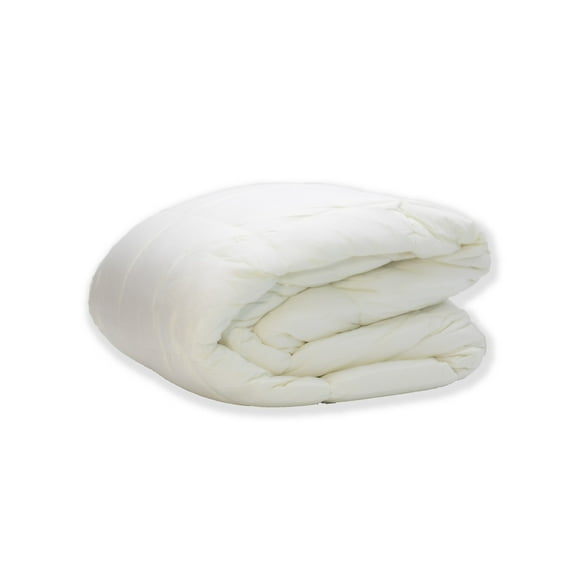 White Real Down Bed Comforter with Organic Cotton Covering (King Size, Heavy Fill), 700 Fill Power, Baffle Box Stitching, Double Washed