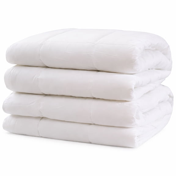 Organic Textiles White Real Down Bed Comforter with Organic Cotton Covering - 550 Fill Power (Queen, Light Fill)