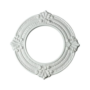 White Recessed Ceiling Medallion Decorative Light Rosette High Density Polyurethane Foam Ornate Lighting Trim Water resistant Ceiling Moulding ID 6" x OD 10" Renovators Supply