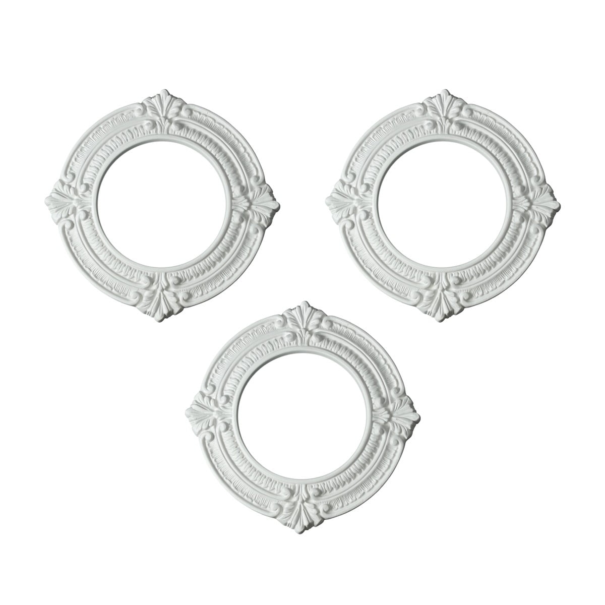 White Ornate Urethane Foam 6'' Recessed Light Trim Medallion