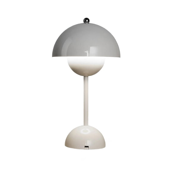 White Rechargeable Flower Bud Desk Lamp Touch Dimmable Night Light Minimalist Mushroom Table Lamp Retro Bedside Lamp for Bedroom