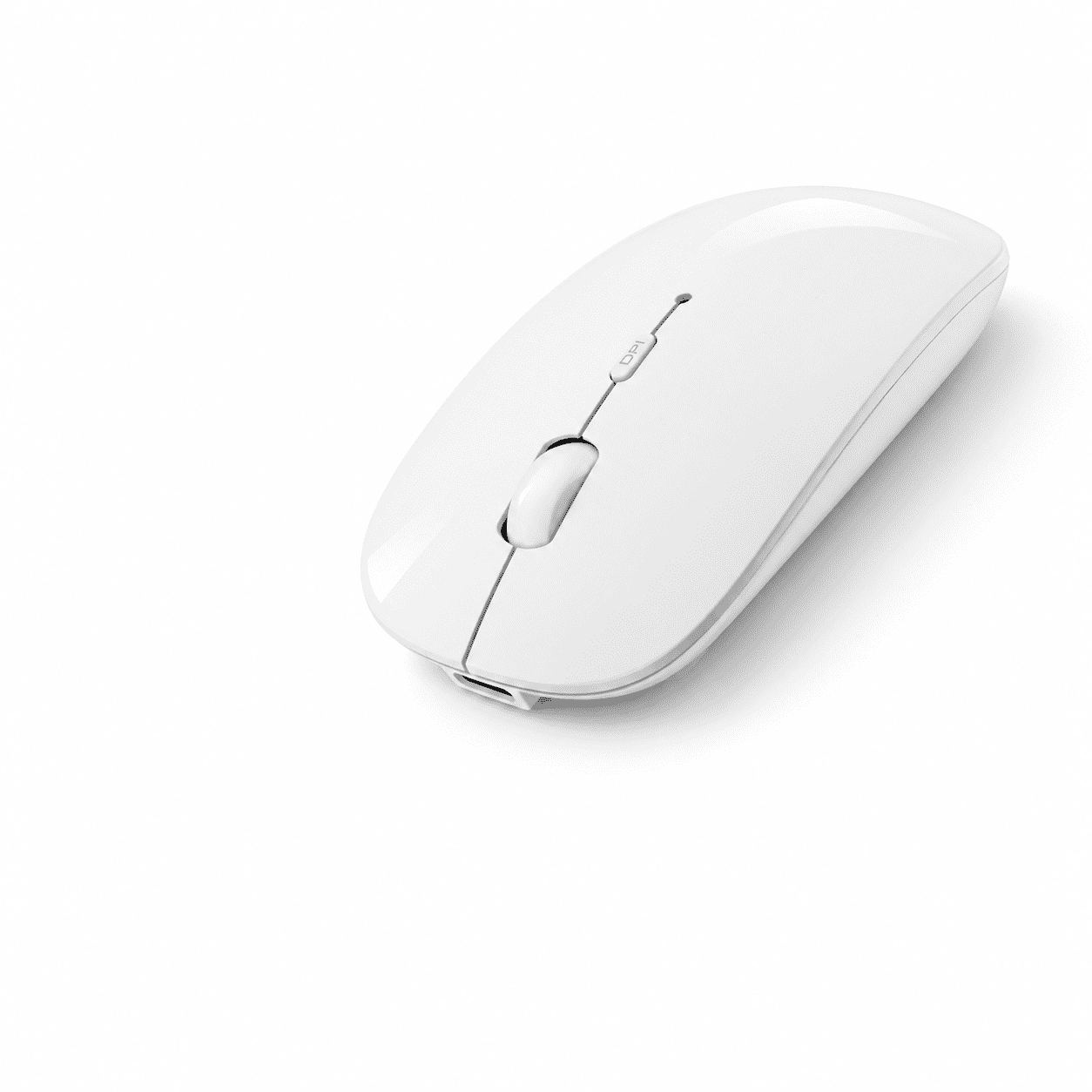 White Rechargeable Quiet Slim Wireless Computer Mouse for Laptop ...
