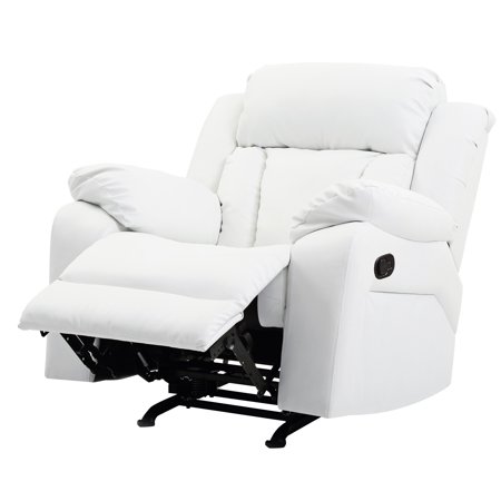 White Recliner With Padded Arms, Suiting Scandinavian Decor Measuring 41"h X 38"w 37"d