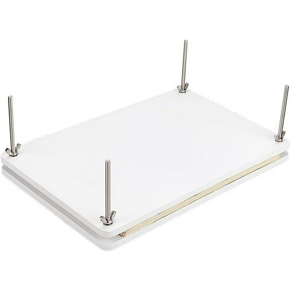 White Rectangle Bamboo Portable Book Press Bookbinding Tool Wooden Book Press Bookbinding Paper Press for Bookbinding Supplies Flat Paper Press Machine for DIY Handmade Paper Press White