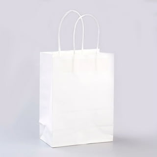 Paper Bag with Handles Kraft White 90g/m² 32+16x43cm (50 Units)