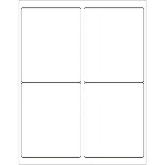4" x 5" White Rectangle Laser Labels - 400 Per Case