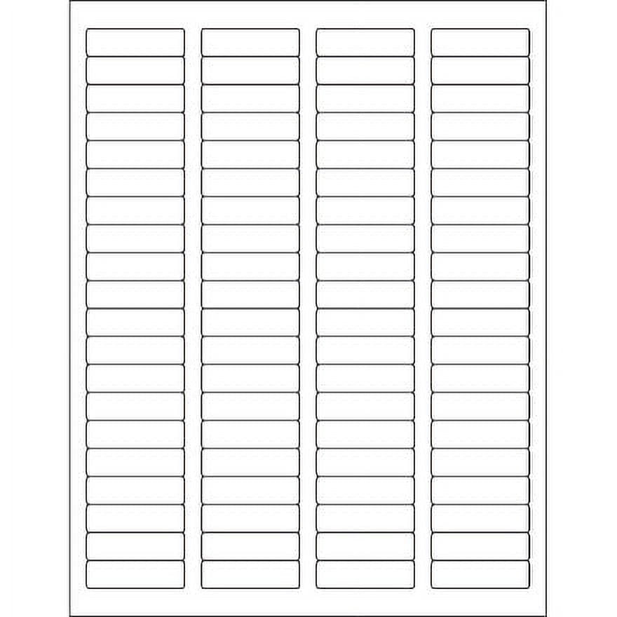 White Rectangle Labels: 80,000/Case - Master Case, 1 3/4 x 1/2