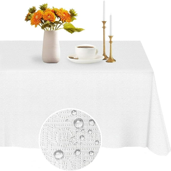 White Rectangle Paper Tablecloths 54 x 108 Inches 3 Ply Disposable 12 Pack