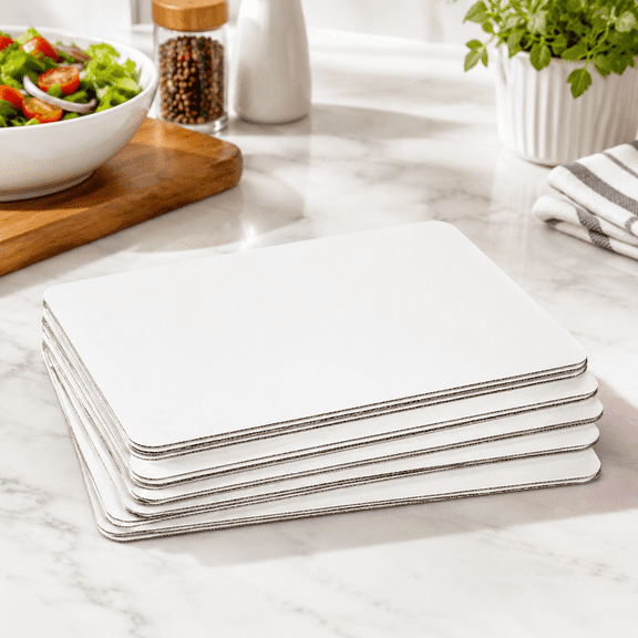 White Rectangle Quarter Sheet Cake Boards, 13.75" x 9.75", 15 Pack Greaseproof Sturdy Pads
