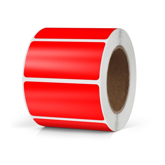 White Rectangle Stickers 2 x 1 Inch Color Coding Labels Vinyl Roll Self-Adhesive Waterproof Removable 500 PCS
