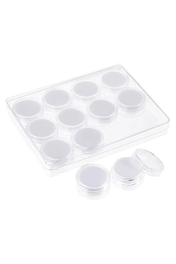 White Rectangular Acrylic Jewelry Presentation Case 12 Round Slots Sponge Cushioned Protective Storage For Loose Stones Coin