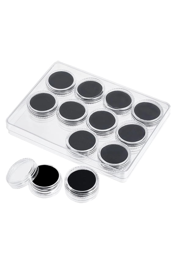 White Rectangular Acrylic Jewelry Presentation Case 12 Round Slots Sponge Cushioned Protective Storage For Loose Stones Coin