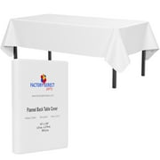 White Rectangular Flannel Backed Table Cover - 54 x 108 inch - Crown Display