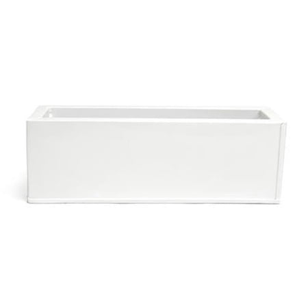 White Rectangular Metal Planter