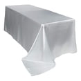 thumbnail image 1 of White Rectangular Tablecloth 90x132 Inch - 6ft Table Linens - Shiny Party Table Cover - Stain Resistant Wedding Banquet Tablecloth, 1 of 2