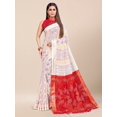 thumbnail image 1 of White & Red Bandhani Printed Zari Pure Cotton Bandhani Sarees - 25479352, 1 of 7