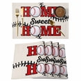 thumbnail image 1 of White Red Baseball Placemats Set of 6 Modern Art Funny Words Place Mats Indoor Wipeable Table Mats Washable Cloth Dining Table Placemats for Kitchen Holiday Party Home Decor 13x19 Inch, 1 of 9