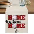 thumbnail image 1 of White Red Baseball Table Runner, Modern Art Funny Words Washable Cotton Linen Table Runners 48 Inches Long, Dresser Scarf Runner for Nightstand/Coffee/End Tables 13''x48'', 1 of 9