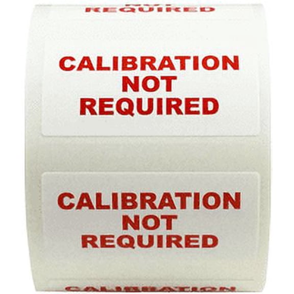 White & Red "CALIBRATION NOT REQUIRED" Stickers | 0.75 x 1.5 Inch | 500 Pack