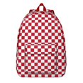 thumbnail image 1 of White Red Checkered Backpack for School,Cute School Bag,Schoolbag with Adjustable Shoulder Straps & Padded Back,15.7"x11.8"x5.5", 1 of 5
