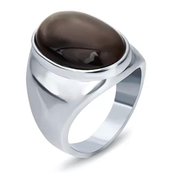 White/Red/Coffee Opal Stainless Steel Men's Wedding Party Gothic Ring Size 7-12