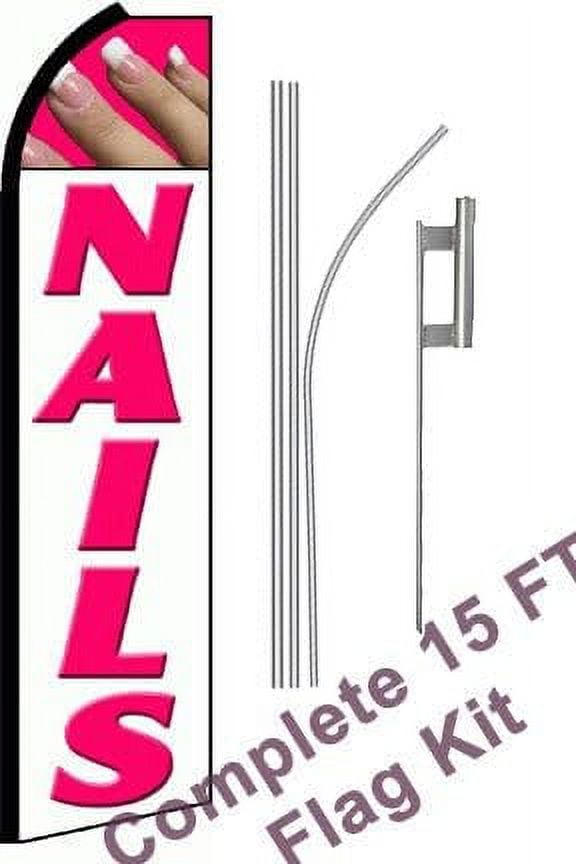 White/Red/ (Extra Wide)" Complete Flag Kit Icludes 12' Swooper