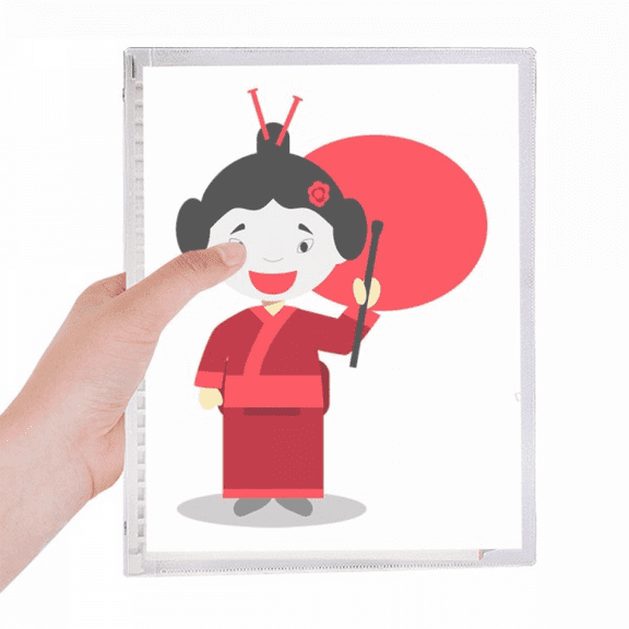 White Red Japan Cartoon Notebook Loose Diary Refillable Journal Stationery