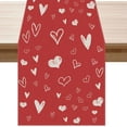 thumbnail image 1 of White Red Love Hearts Valentine‘s Day Table Runner Burlap Table Decoration for Home Kitchen Dining Dinner Indoor Holiday Farmhouse 13x120 Inch, 1 of 1