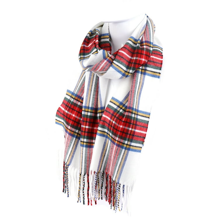 Red and white cashmere hotsell scarf