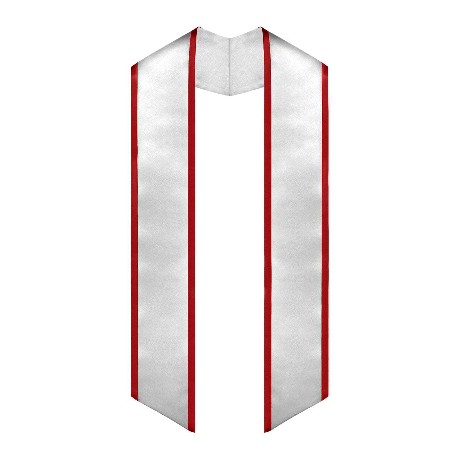 Endea Graduation White/Red Plain Graduation Stole with Trim Color ...