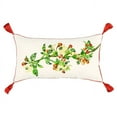 thumbnail image 1 of White Red Spring Greenery Lumbar Pillow, 1 of 5