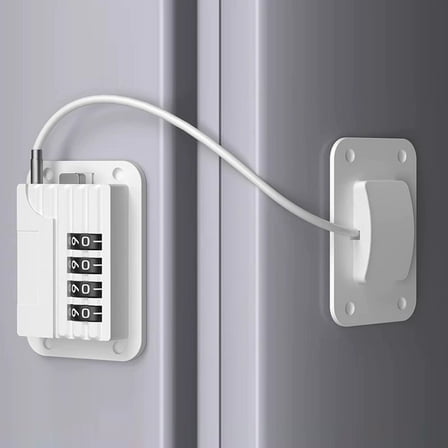 White Refrigerator Safety Lock,Sliding Door and Window Lock for Home Appliance Security