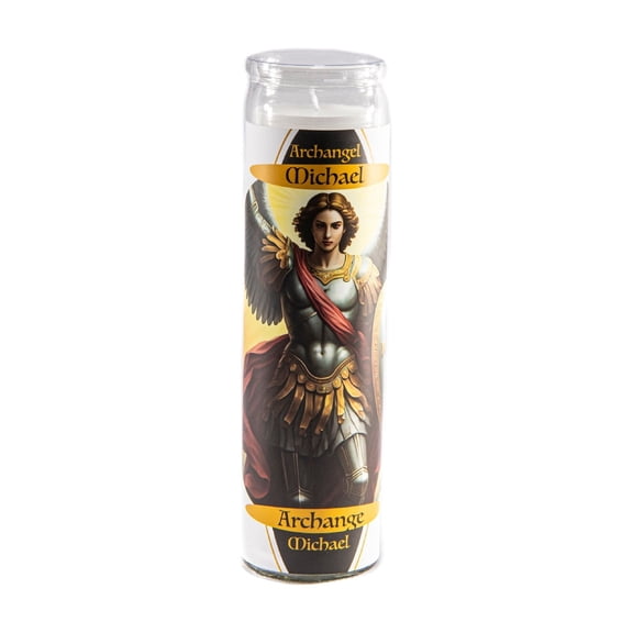 White Religious Candle Archangel Michael - Set of 6