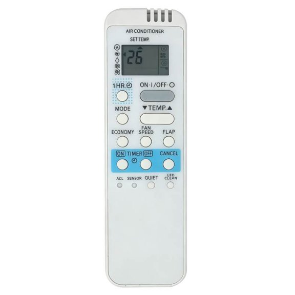 White Remote for RCSAX1/3 KMHS1712 KS1872 KS2472, with Physical Mode Controls, English Labels, Built-In LCD Screen
