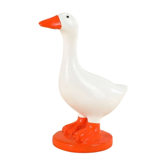 White Resin Goose Figurine With Beak Hook Key Holder - Compact Tabletop Decor For Entryway And Shelves 1 Piece
